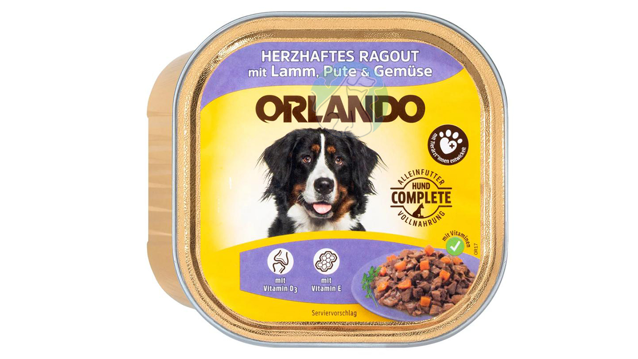 ووم سگ 300گرمی بره و بوقلمون و سبزیجات Orlando